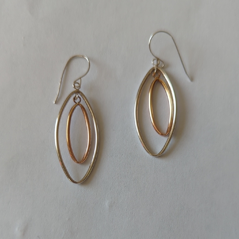 14k White And Rose Gold Earrings